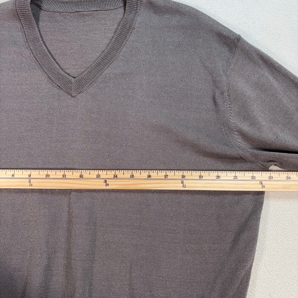 Muji True Hemp Blend Sweater Women's L Gray V-Neck Lightweight BA1OH24S - Picture 6 of 15